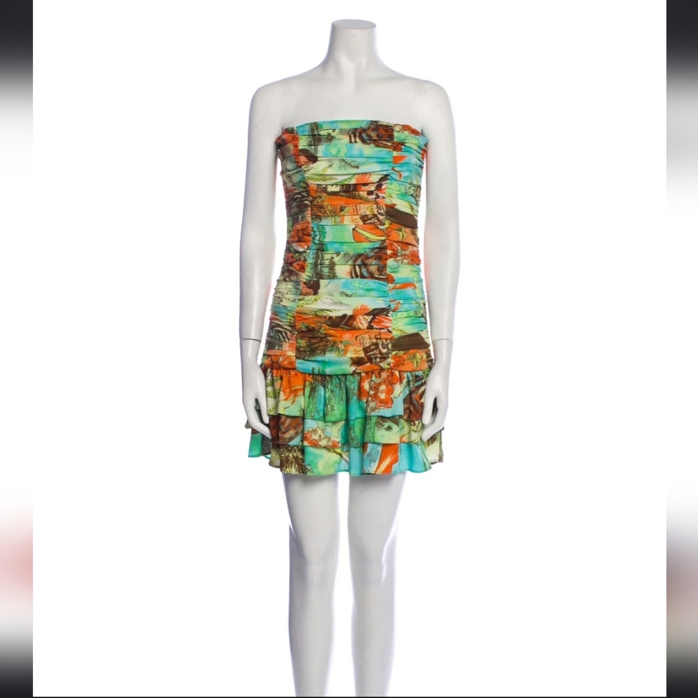 FARM Rio (Brazil) , Strapless Printed Mini Dress. Size/S.